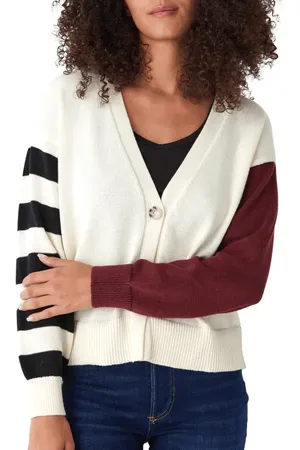 Threads 4 Thought Cicely Colorblock Cardigan in Tapioca /Peppercorn at Nordstrom, Size X-Large
