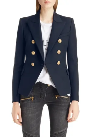 Balmain Double Breasted Wool Blazer in at Nordstrom, Size 4 Us