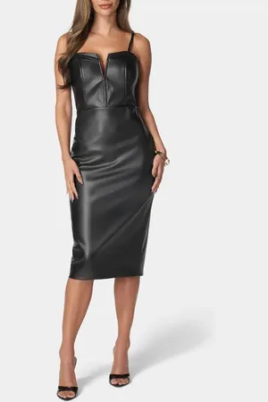 Bebe Faux Leather Sheath Midi Cocktail Dress in at Nordstrom, Size X-Small