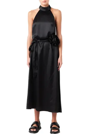 Grey Lab Halter Satin Dress in at Nordstrom, Size Small