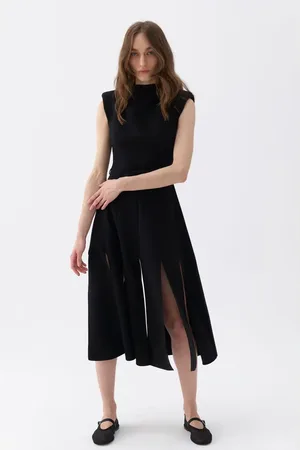 Nocturne Padded Shoulder Midi Dress in at Nordstrom, Size X-Small