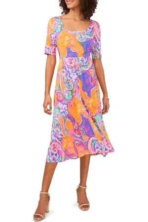 Chaussmoi Elbow Sleeve Fit & Flare Dress in at Nordstrom, Size Small
