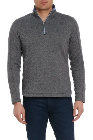 Robert Graham Delage Tweed Jacquard Quarter Zip Pullover in at Nordstrom, Size Xxx-Large