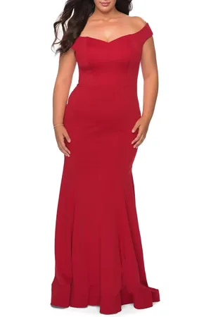 La Femme Off the Shoulder Gown in at Nordstrom, Size 14W