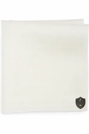 CLIFTON WILSON Tonal Plaid Silk Pocket Square in at Nordstrom