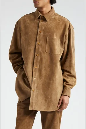 Marni Oversize Suede Shirt Jacket in at Nordstrom, Size 40 Us