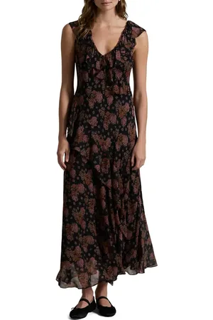 Ralph Lauren Floral Sleeveless Georgette Dress in at Nordstrom, Size 2