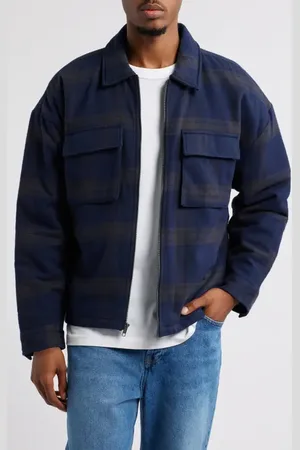BP. Plaid Insulated Cotton Flannel Jacket in at Nordstrom, Size Small