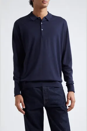 JOHN SMEDLEY Cotswold Wool Polo Sweater in at Nordstrom, Size Medium
