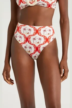 Farm Rio Summer Beach High Waist Bikini Bottoms in at Nordstrom, Size Large