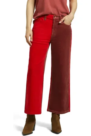 Brixton Margo High Waist Two-Tone Crop Cotton Corduroy Pants in at Nordstrom, Size 24