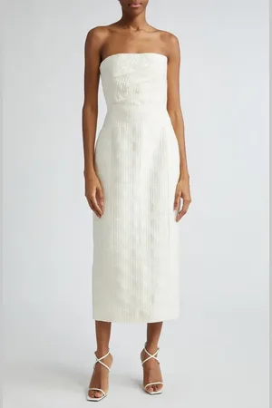 EMILIA WICKSTEAD Lowre Strapless Midi Cocktail Dress in at Nordstrom, Size 6 Us