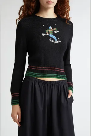 BODE Ski Run Baby Alpaca Crewneck Sweater in at Nordstrom, Size X-Small