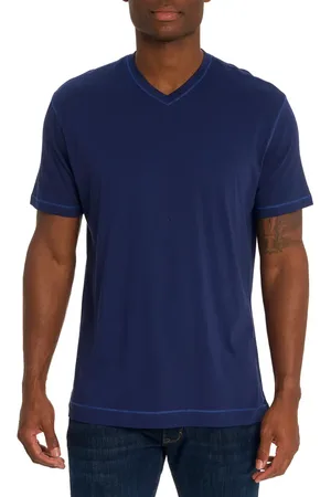 Robert Graham Eastwood V-Neck Cotton Blend T-Shirt in at Nordstrom, Size Medium