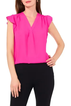Chaussmoi Print Flutter Sleeve Blouse in at Nordstrom, Size Large