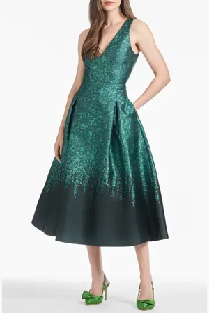 Sachin & Babi Shay Mikado Midi Fit & Flare Gown in at Nordstrom, Size 14
