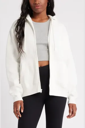 BP. Oversize Zip Fleece Hoodie in at Nordstrom, Size X-Small