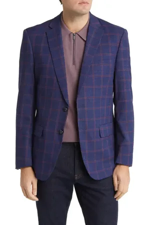 Daniel Hechter Windowpane Check Wool Blazer in at Nordstrom, Size 46L