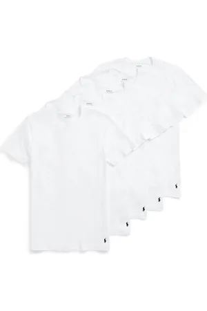Ralph Lauren 5-Pack Relaxed Fit Logo Embroidered Crewneck Undershirts in at Nordstrom, Size Small