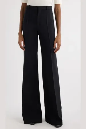 Chloé Virgin Wool Cr??pe Flare Leg Trousers in at Nordstrom, Size 4 Us