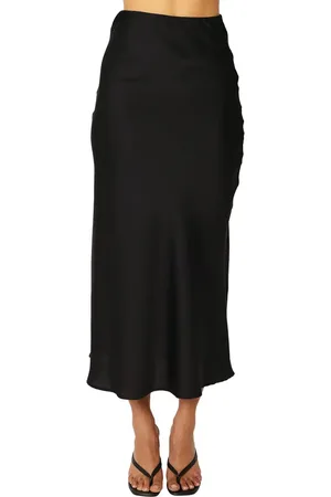 Petal & Pup Nellie Satin Midi Skirt in at Nordstrom, Size X-Small