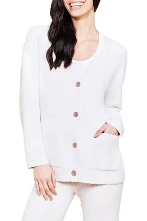 Barefoot Dreams CozyChic Lite?? Contrast Rib Pocket Cardigan in at Nordstrom, Size X-Small