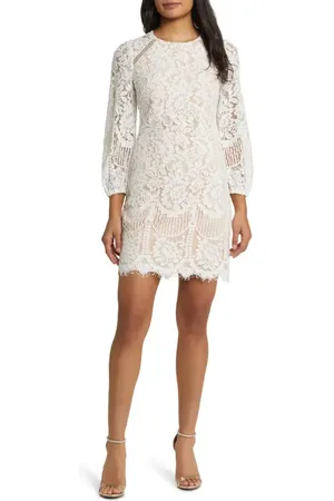 Vince Camuto Raglan Long Sleeve Lace Dress in at Nordstrom, Size 18
