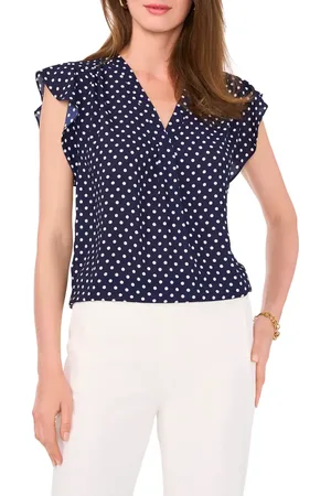 Chaussmoi Print Flutter Sleeve Blouse in at Nordstrom, Size Small