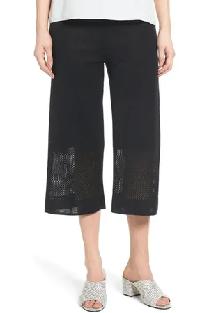 Ming Wang Mesh Inset Crop Pants in at Nordstrom, Size X-Small