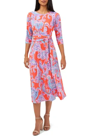 Chaussmoi Tie Front Midi Dress in at Nordstrom, Size Large