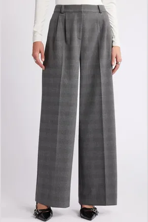 Open Edit Plaid Wide Leg Pants in at Nordstrom, Size 0