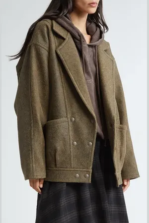 R13 Oversize Double Breasted Wool Blend Jacket in at Nordstrom, Size X-Small