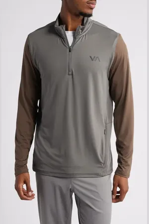 RVCA Recycled Polyester Blend Quarter Zip Pullover in at Nordstrom, Size Medium