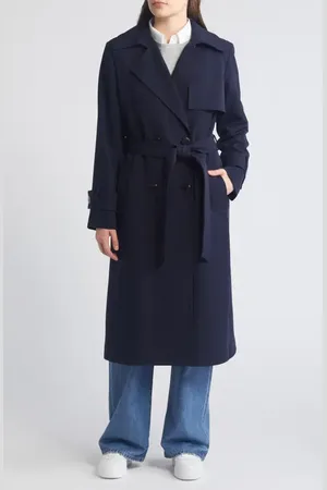 Sam Edelman Double Breasted Belted Trench Coat in at Nordstrom, Size X-Small