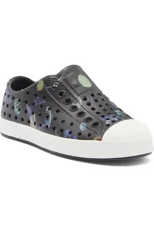 Native Jefferson Water Friendly Perforated Slip-On in Black /White /Up In Space at Nordstrom, Size 4 M
