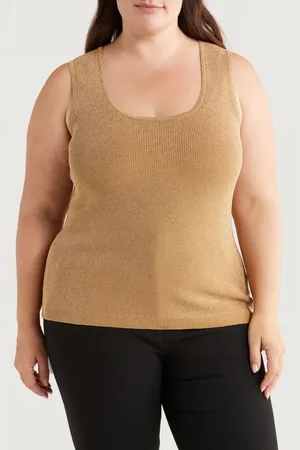 Tahari ASL Metallic Sweater Tank in at Nordstrom, Size 2X