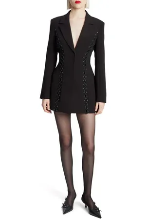 Bardot Verity Lace-Up Long Sleeve Blazer Dress in at Nordstrom, Size 4