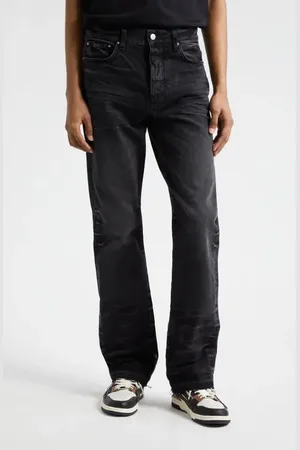 AMIRI Frayed Release Hem Straight Leg Jeans in at Nordstrom, Size 31