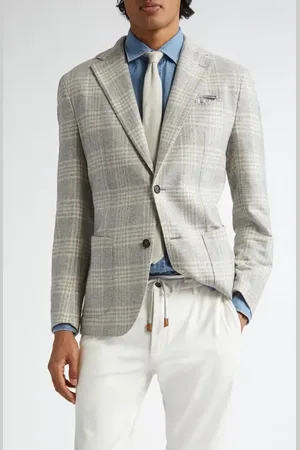 ELEVENTY Plaid Wool & Cashmere Donegal Tweed Sport Coat in at Nordstrom, Size 38 Us