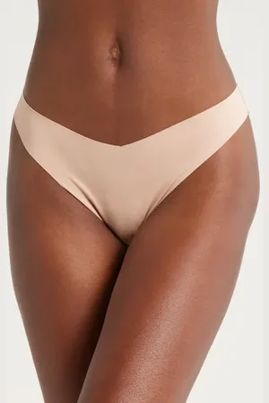 Journelle Estelle Lace Trim Stretch Cotton Thong in at Nordstrom, Size X-Small
