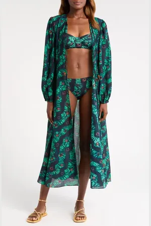 ULLA JOHNSON Amina Long Sleeves Cotton Blend Cover-Up Dress in at Nordstrom, Size Medium