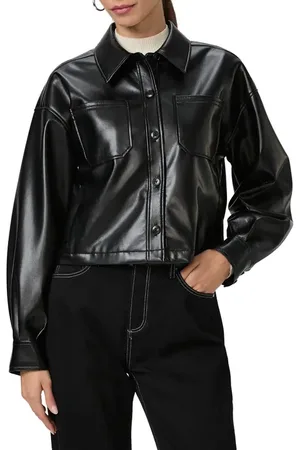 Paige Connor Faux Leather Shacket in at Nordstrom, Size Xx-Small