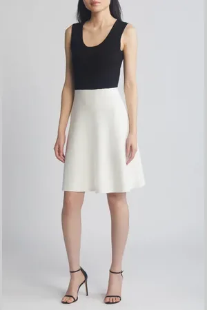 Tahari ASL Colorblock Sleeveless Sweater Dress in at Nordstrom, Size Large