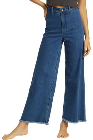 Billabong Free Fall Fray Hem Stretch Wide Leg Jeans in at Nordstrom, Size 24