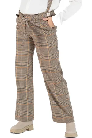 Cache Coeur Stuart Checkered Tie Waist Cotton Maternity Pants in at Nordstrom, Size X-Small