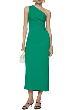 MANGO One-Shoulder Midi Dress in at Nordstrom, Size 6