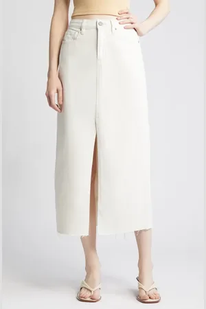 Hidden Jeans Front Slit Denim Midi Skirt in at Nordstrom, Size X-Small