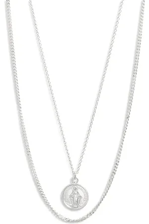 Argento Vivo Sterling Silver Virgin Mary Layered Pendant Necklace at Nordstrom