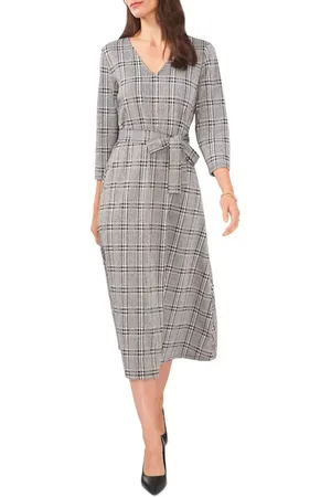 Chaussmoi Glen Plaid Jacquard Midi Dress in at Nordstrom, Size Small