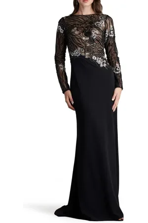 Tadashi Shoji Sequin Lace Bodice Long Sleeve Gown in at Nordstrom, Size 4